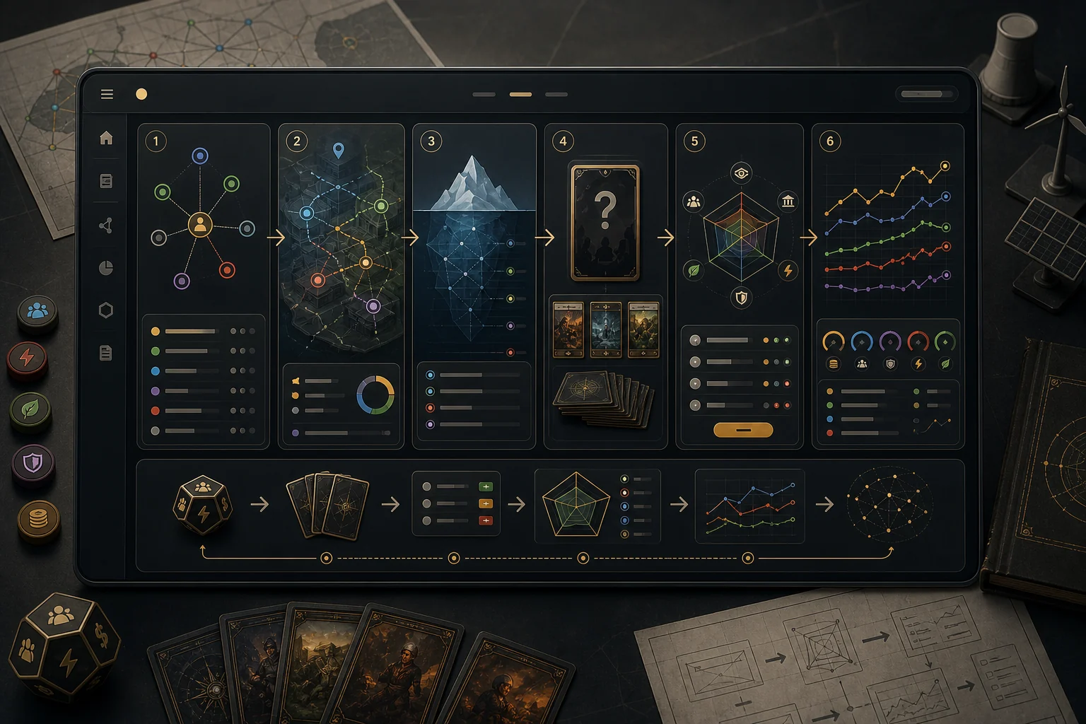AI product dashboard process visual for the Energy Transition System