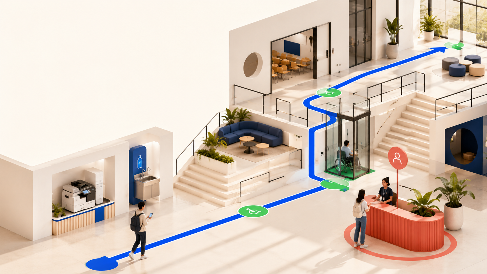 AI-assisted product vision of an accessible indoor university wayfinding service